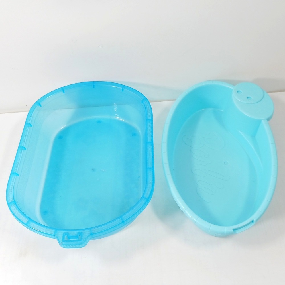 Mattel Barbie Doll Accessories Blue Plastic Bathtub GHL91 and Translucent Pool